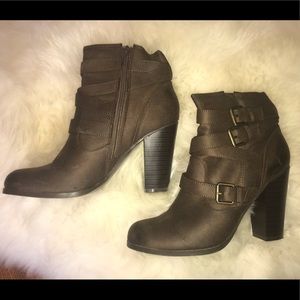 Brown ankle booties